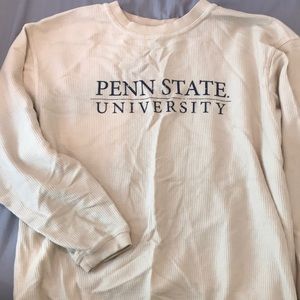 Penn State beige ribbed oversized crewneck